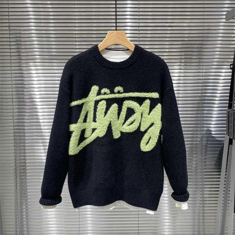 Fashion 2025 Autumn And Winter New Round Neck Pullover Sweater Fashion Brand Letter Jacquard Men Sweater Loose Casual Couple Sweater Y251110
