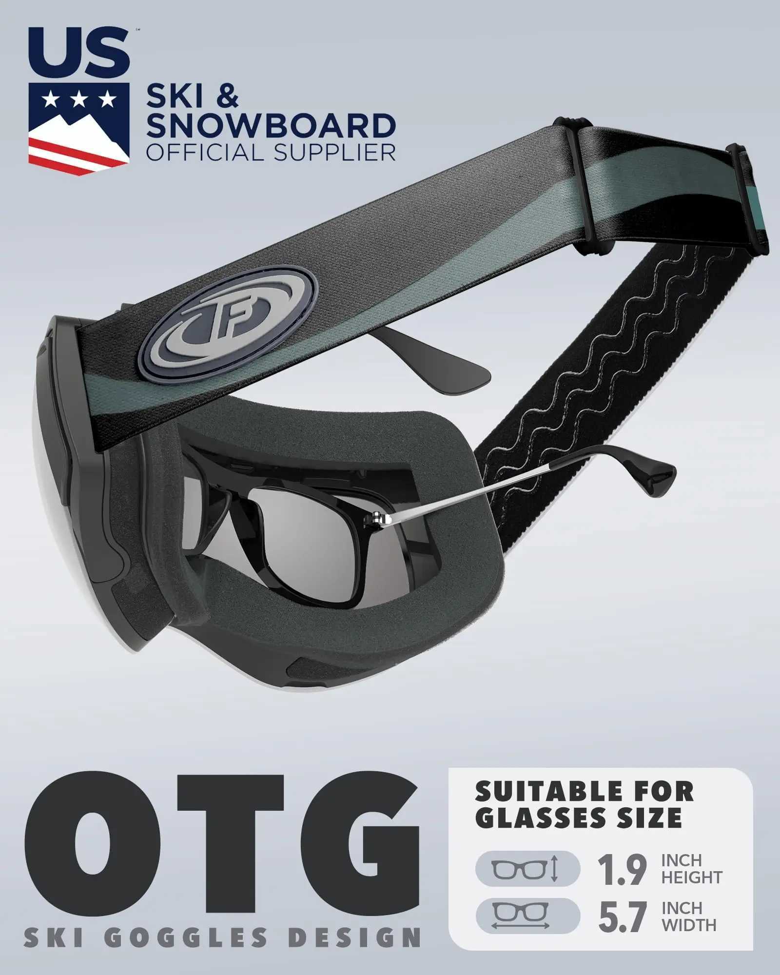 Findway Adult Ski GoggLEs UV400 PROtection Anti-Fog Ski Board GoggLEs OTG Design for Teenagers of Both genders K251110