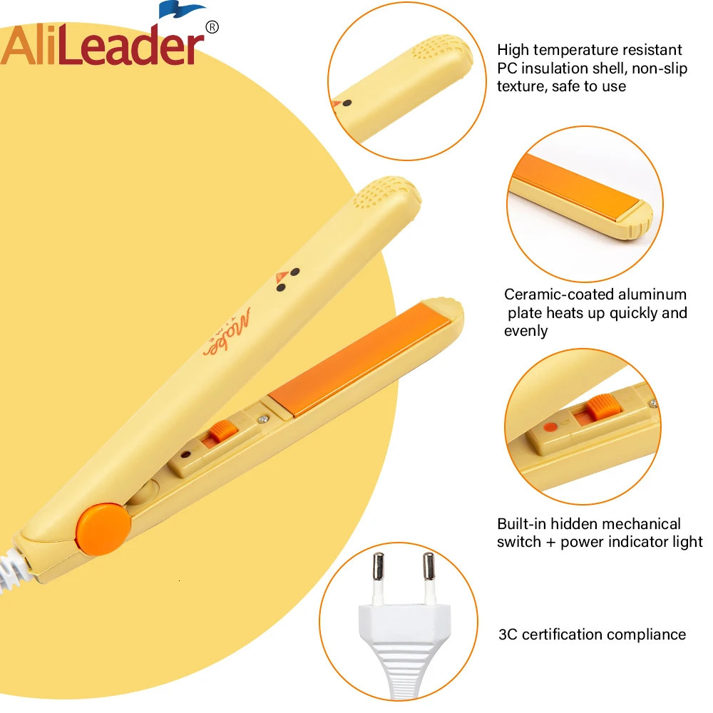 67 Mini Straightener Hair For Women Girls Ceramic Hair Flat Iron Straightener Curler Fast Heating Curling Iron 251107