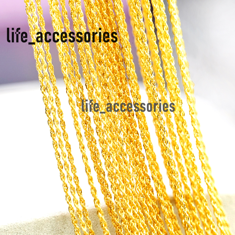18K Gold Rope Chain Womens Wedding Engagement Gold Necklace Real Gold Chain Factory Wholesale Customization Pendant Usage Chain