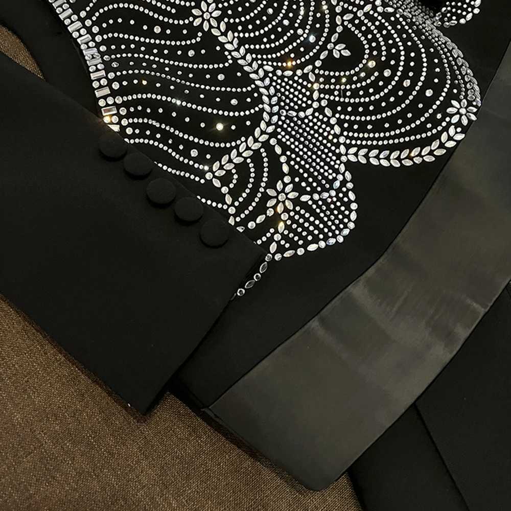 TWOTWINSTYLE Solid Sexy Two Piece Sets For Women Lapel Long Sleeve Hollow Out Top High Waist Pants Chic Set Female New W251110