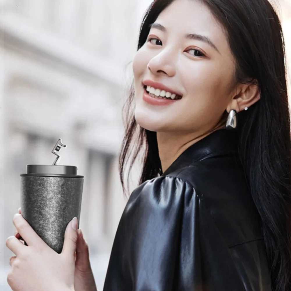 Fashionable cup Titanium Inner Travel Thermal g WideMouth with Lid Double-Wall Vacuum Insation Water Bottle With Rope Portable Leakproof Y251110