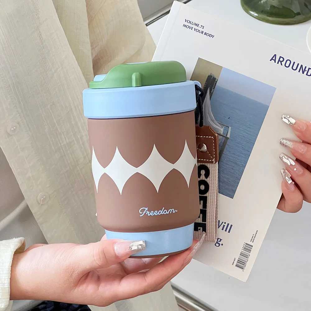 Fashionable cup Twist-off Lid Double-drink Creative Coffee Cup High Appearance Ll New Insated Cup Portable Cute and Simple Water Cup Y251110