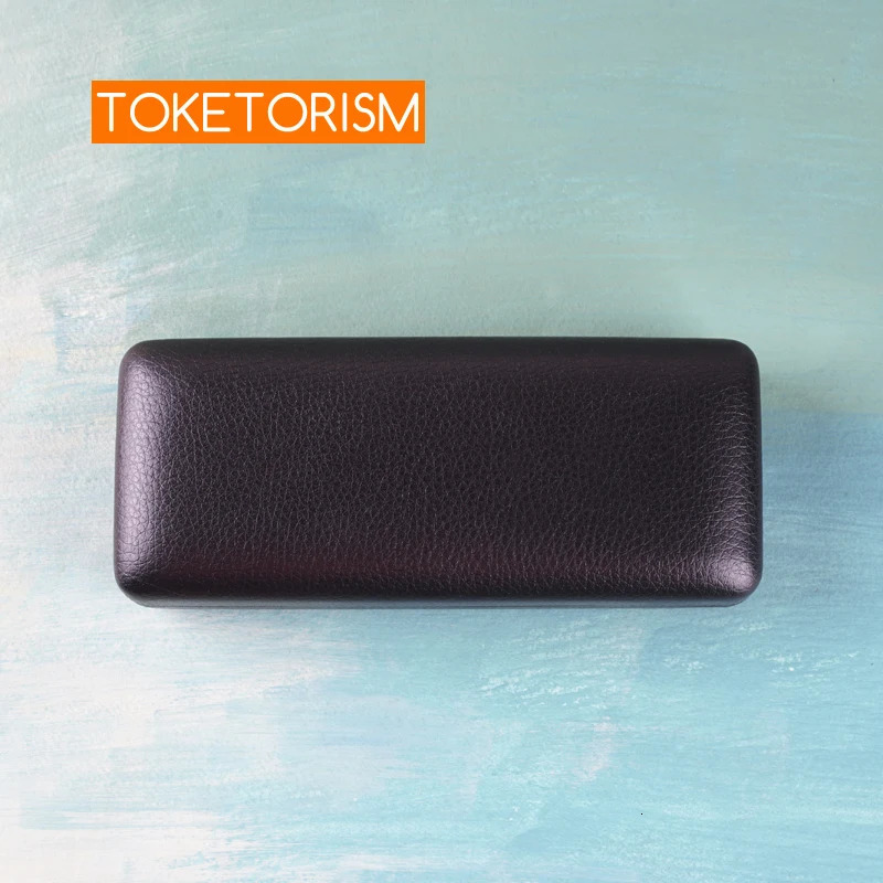 Toketorism waterproof glasses case solid color leather portable hard case for glasses B17 250409