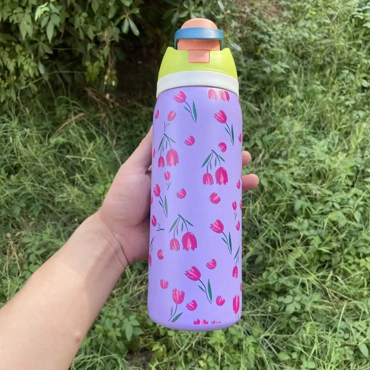 Fashionable cup 32oz Owa Stainless Steel Insated Water Bottle with Straw And Ribbons BPA- Sports Water bottle for Men and Wen Portable Y251110