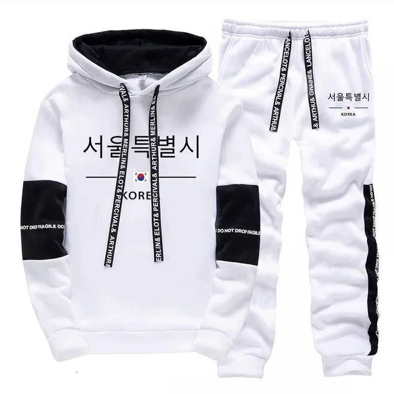 Mens Tracksuit Print Casual Sweatshirts Sportswear Outdoors Sports Jogging Mens Clothing Single Piece Hoodie Pants Korean Style W251110