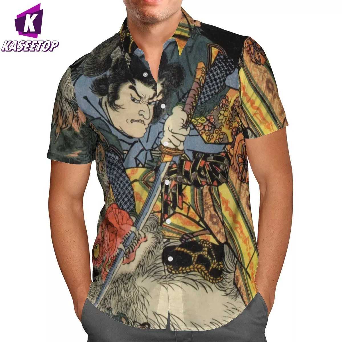 Harajuku Anime 3D Beach Hawaii 2022 Summer Shirt Short Sleeve Shirt Street Clothing Beach Button Shirt Camisa Social Chemise Homme X250410