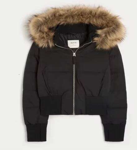 Chic Fur Collar Hooded Women's Cotton Jacket Solid Zipper Slim Waist Pocket Warm Thick Coat Winter Autumn Female Outerwear