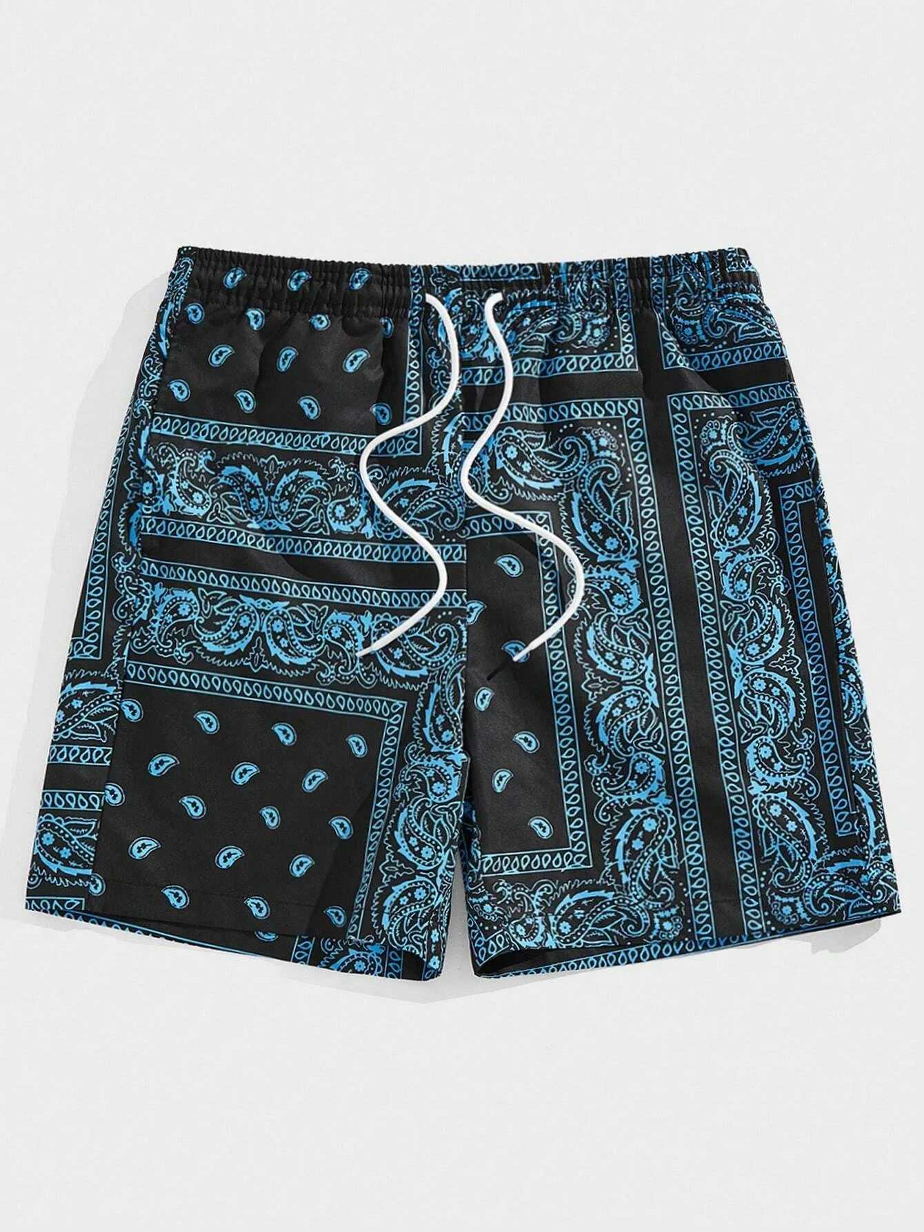 Trend Bandana Graphic Beach Shorts Mens Summer Fashion 3D Printed Swimming Shorts Loose Casual Street Clothing Hawaiian Shorts X2504105
