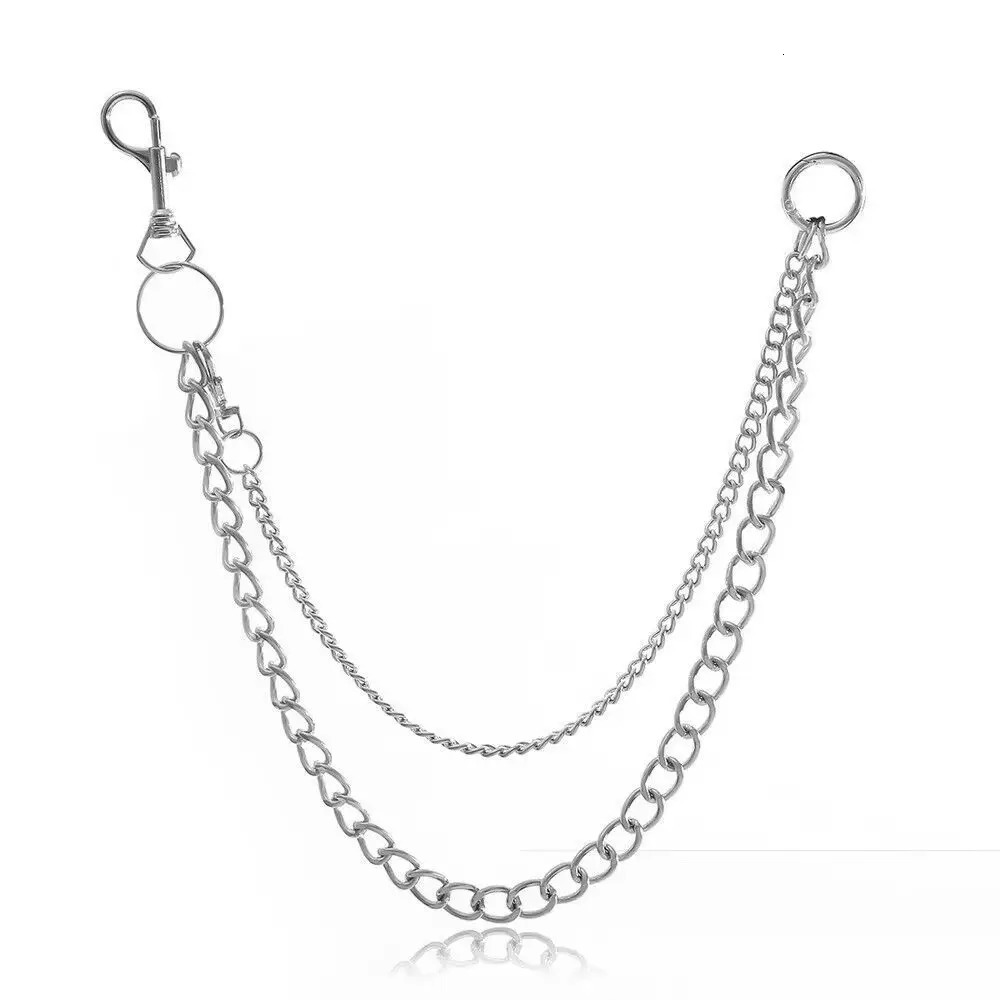 Punk Steel Metal Laminated Chain Keychain Womens Waist Trouser Jeans Hip Hop Pants Belt Jewelry Accessories 250410