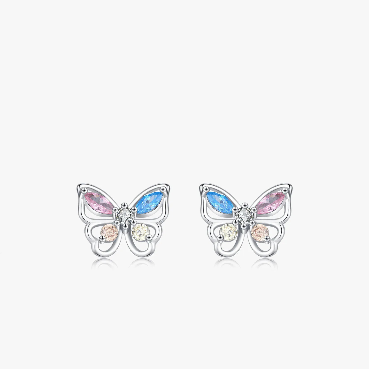 Y2K Colorful Butterfly Earrings 925 Pure Silver Exquisite Earrings Womens Party Jewelry Surprise Gift 250407