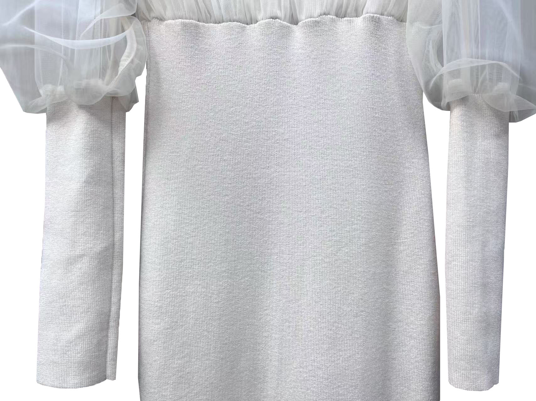 Elegant chiffon patchwork slit knitted long dress