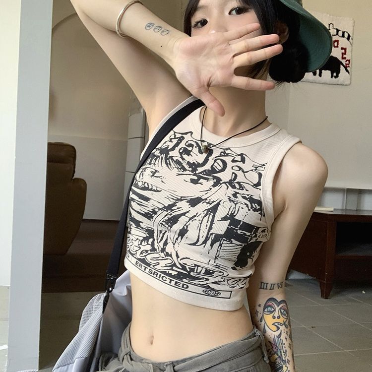2025S Designer Women S T Shirt American Style Racerback Tank With Suspender Women S Summer Sweet And Outerwear Pink Spicy Girl Sleeveless Short Sports