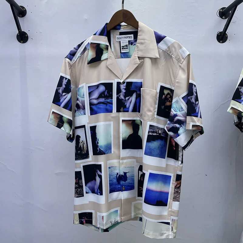 High Street retro Hawaiian style lapel top T-shirt casual WACKO MARIA shirt mens hip-hop summer short sleeved shirt X250410