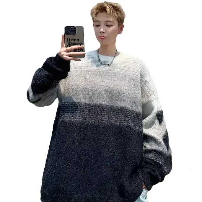 Fashion Loose Casual Knitted Sweater Unisex Autumn Winter Fashionable Versatile Lazy Style Couple Matching Crew Neck Pullover Top Y251110