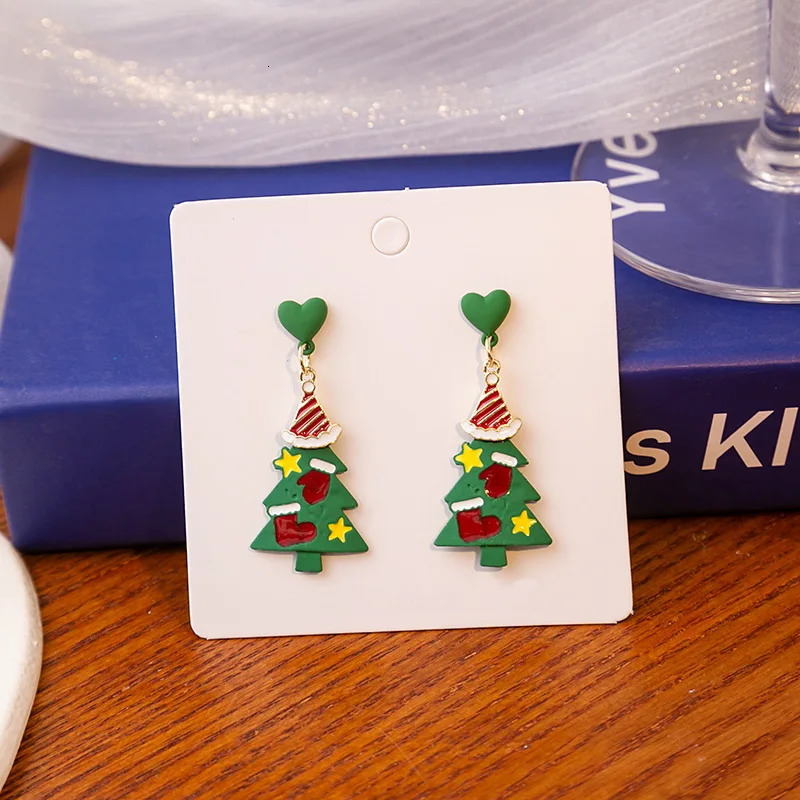Merry Christmas Fashion Snowflake Boots Long Tassel Dangle Earrings For Women Shiny Zircon Snowman Xmas Tree Earring Jewelry 251031