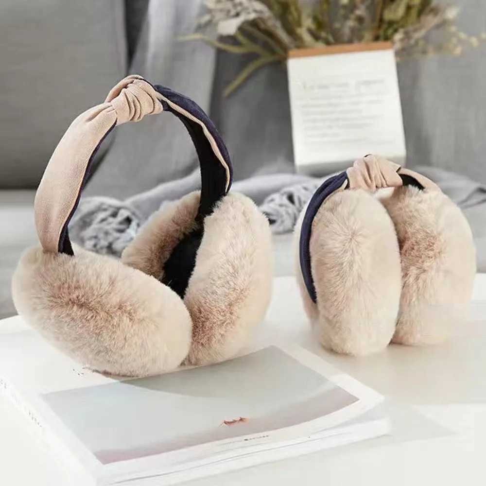 Women Soft Hair Hoop Earmuffs Outdoor Cold Protection Ear Cover Warm Earmuffs Ear-Muffs Solid Color Folding Earflap Winter W251110