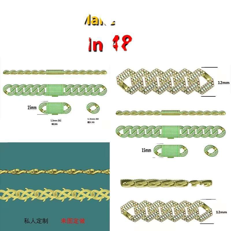 Trendy Jewelry 18k Gold Plated 8MM 10mm 12mm Mens 100% 925 Silver Cuban Link Chain Necklace Men Jewelry Cuban Link