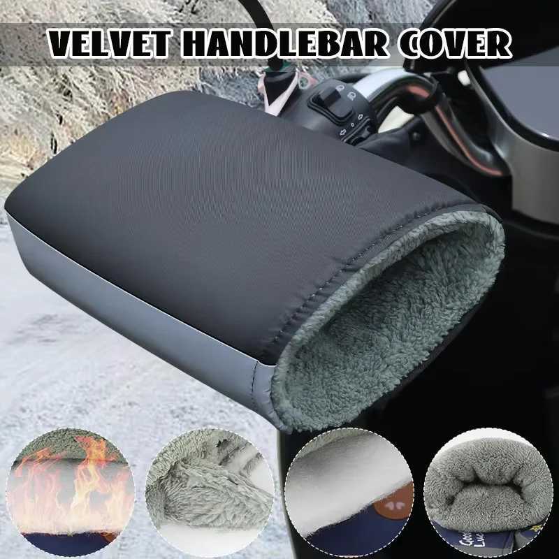 Cold Handlebar Muffs Water Resistant Reflective Cover Thermal Lock Windproof Grip Universal For Cruiser Scooters Snow Riding S25118