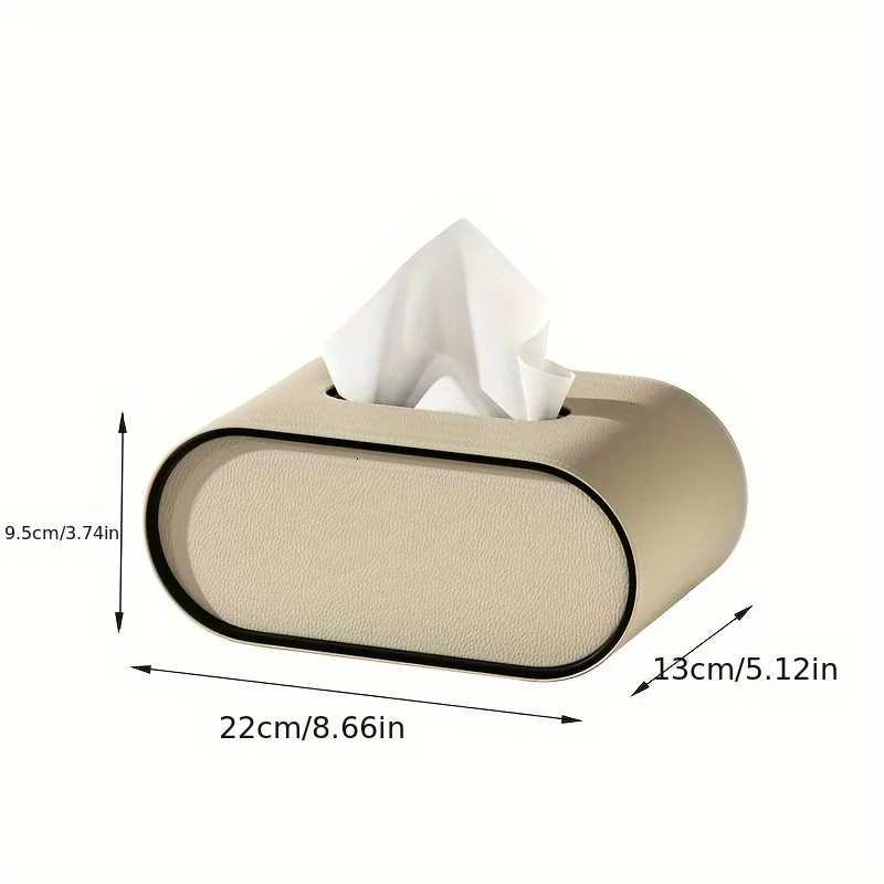 Oval luxury Tissue Box Cover Made of High-quty Leather Suitable for Living Rooms Tabletops and Dining Rooms W251110