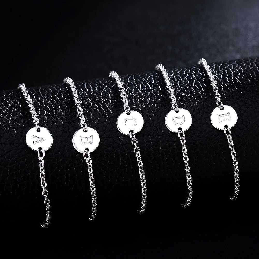 New trend 925 sterling Silver 25 letter cards Chain Bracelets for Women Fashion wedding Party fine Jewelry Christmas GiftsT251110