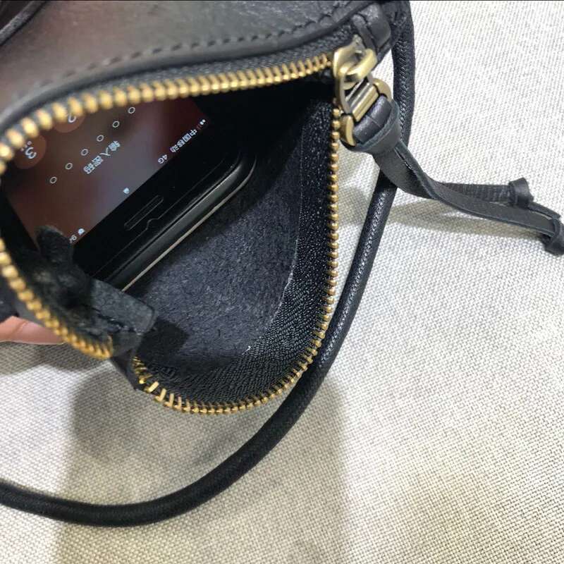 Women Genuine Leather Messenger Crossbody Flap Small Clutch Wallets Shoulder Bag Black Purse Handbag Female Mobile Phone Bag