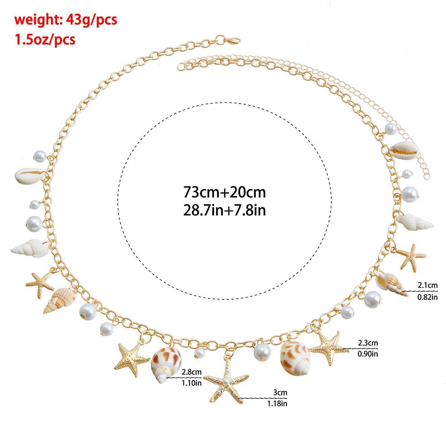 Hot selling single-layer starfish shell pendant hollow alloy waist chain beach bikini body chain X250410