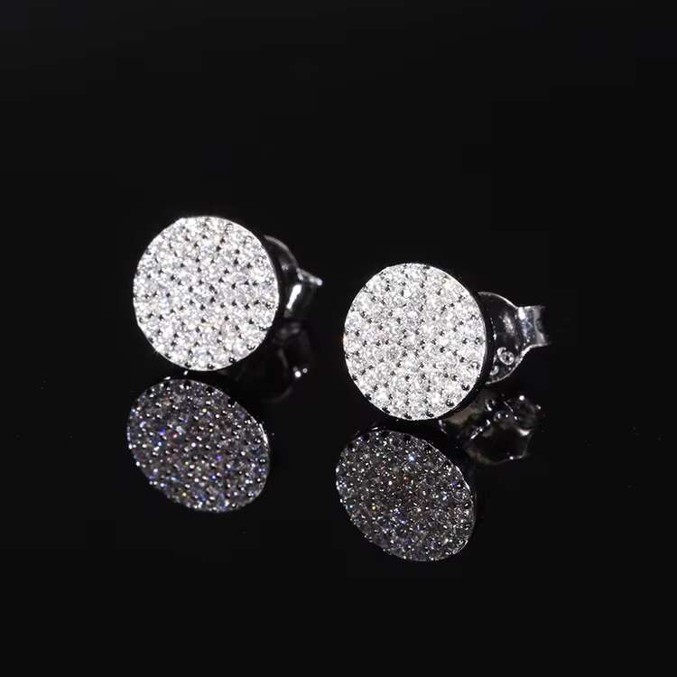 Fine Jewelry Screw Back Women Luxury Gold Plated 925 Sterling Silver Iced Out VVS Moissanite Diamond Stud Earrings for Men