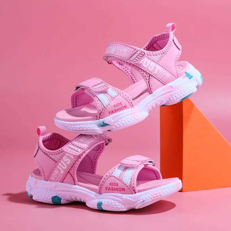 Summer brand anti slip beach shoes childrens sandals casual shoes childrens flower princess flat shoes size 29-38 Z250410