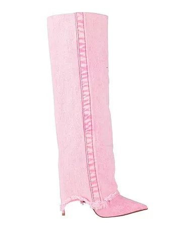 2025 High Boot Knee Pointer Toe Heels Shoes Woman Jeans Pants Boots Pumps Mujer Gladiator Botas 44 251106