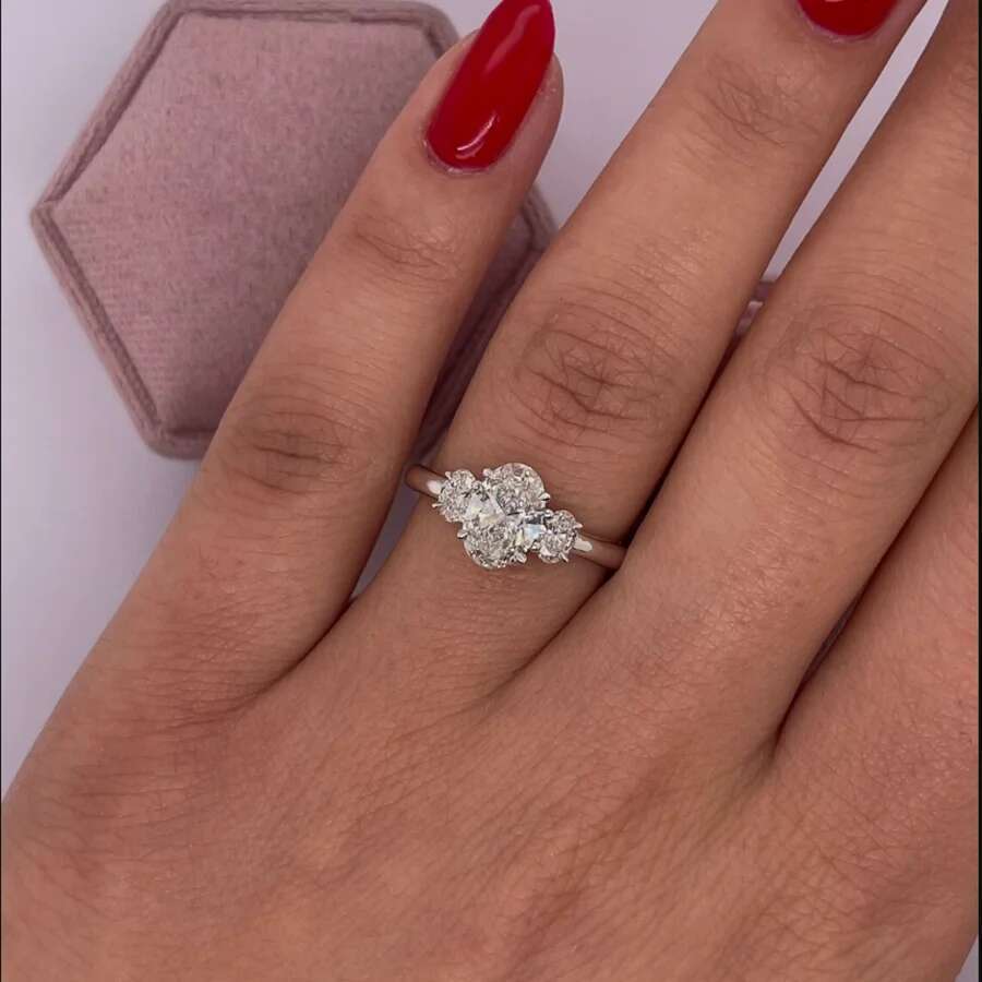 IGI Diamond Engagement Ring VS1 EF Oval Cut 1.5ct Ct Lab Created CVD HPHT Sparkling Wedding Ring For Women Solid 14k White Gold