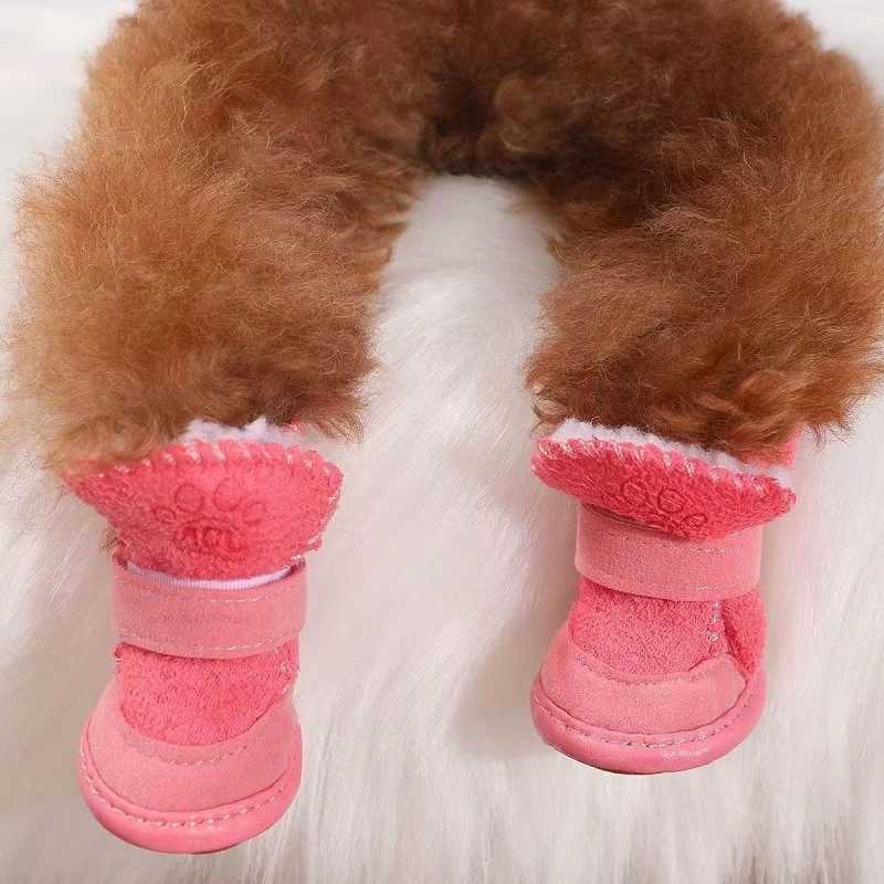 4 pieces/set of pet dog shoes for winter warmth suitable for small and medium-sized dogs non slip puppies rain boots shoes cat and dog walking sports 