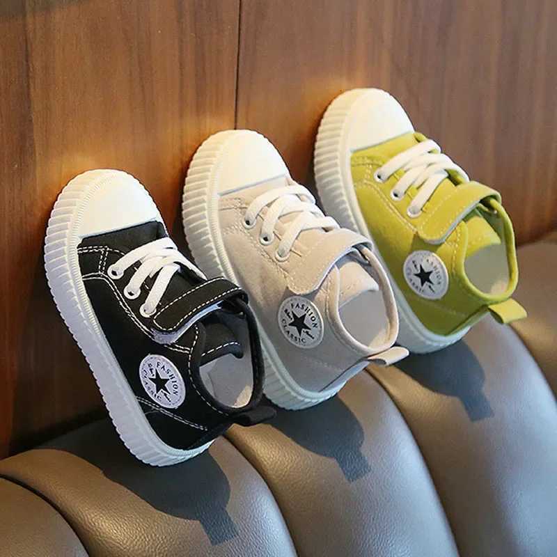 Childrens High Top Canvas Shoes Spring and Autumn New Tenis Casual Shoes Anti Slip Korean Colorful Sneakers Soft Sole ShoesT251110