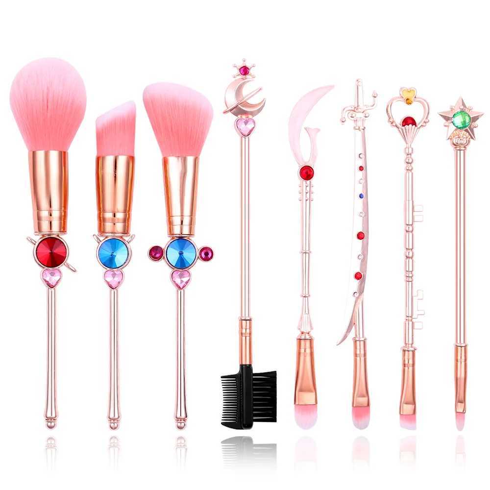 13 PCS Sailor Moon Makeup Wand Weapon Brushes Set Eye Shadow Foundation Cosmetic Brush Eyeshadow Blush Beauty Soft Make Up Tools L251110