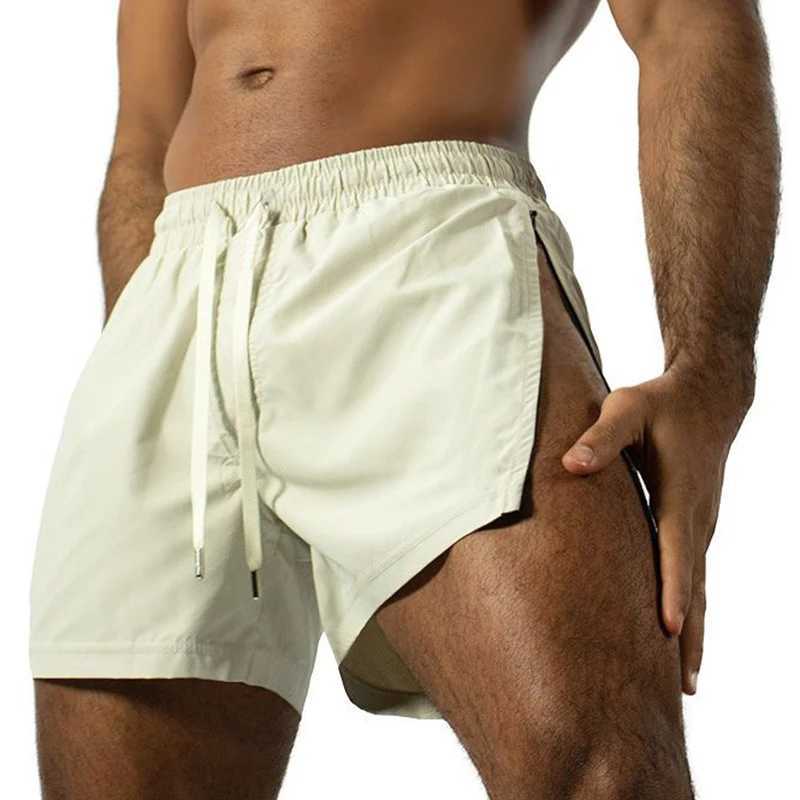 Summer sports shorts mens sports shorts quick drying running gym beach jogging bottom mens fitness training side zipper shorts X250410