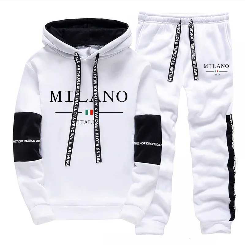 Hot Sales Mens Tracksuit Casual Print Sweatshirts Single Piece Hoodie Pants Sports Jogging Mens Clothing AutumnWinter Sportswear W251110
