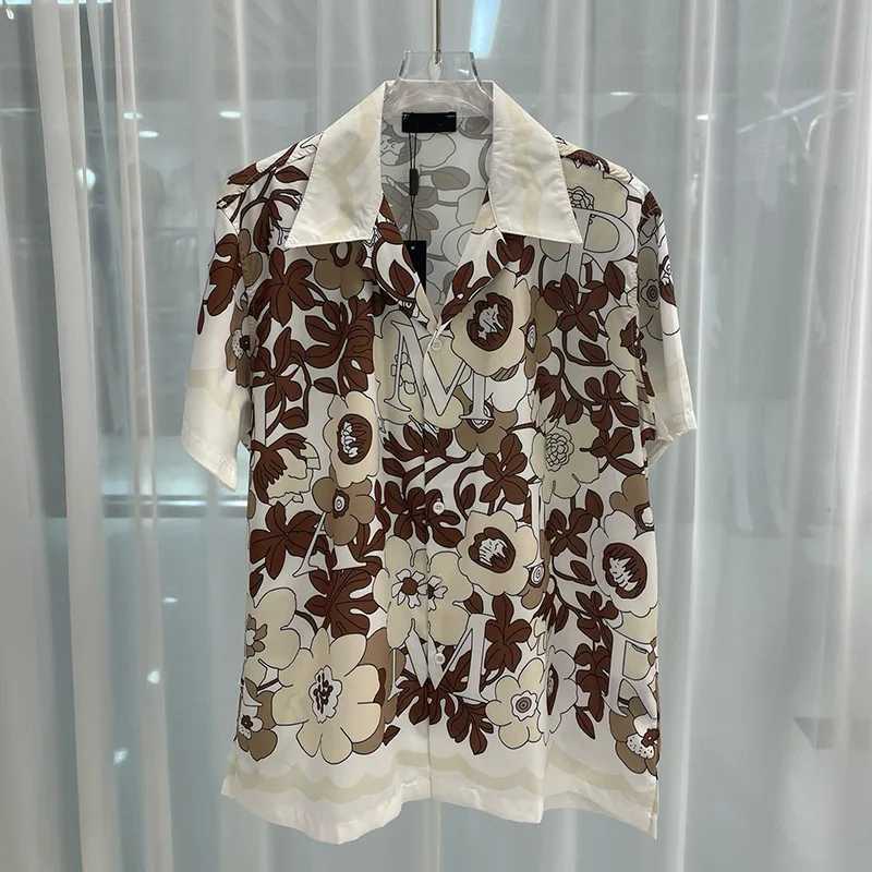 Luxury Flower Digital Printed Mens Summer Short sleeved Mens Designer Clothing Camisa Social Masculina X250410