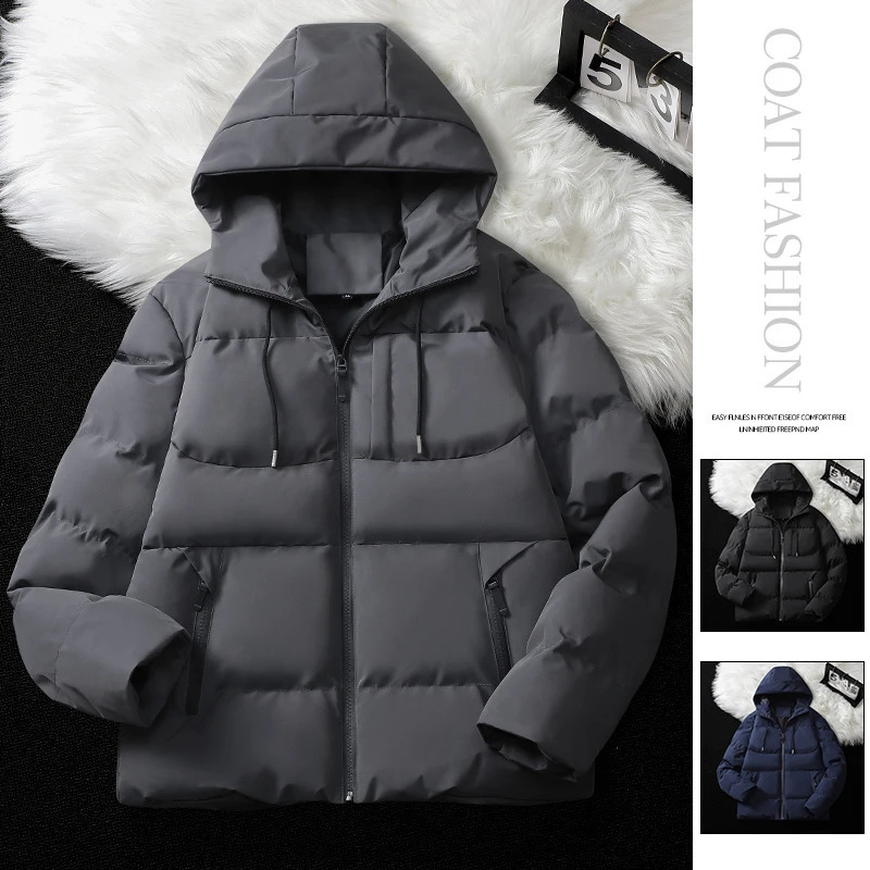Cotton Padded Jacket Mens Autumn Winter Jackets 2025 Casual Clothing Plus Size Hooded Thick Warm Parkas Coat Men Outwear 251105