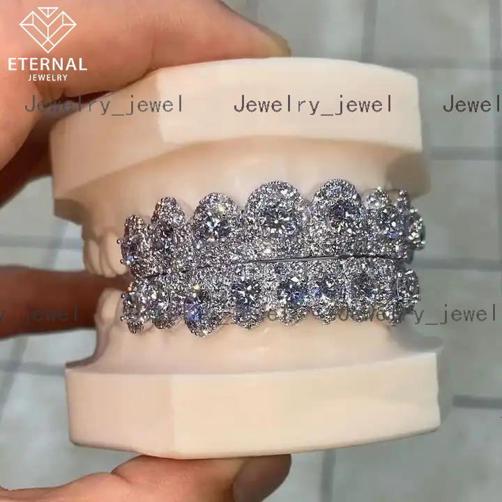 Flawless BBHONEYCOMB Big Stones S925 Silver 10K 14K 18K Solid Gold VVS Moissanite Lab Diamond Iced Out Grillz for Teeth