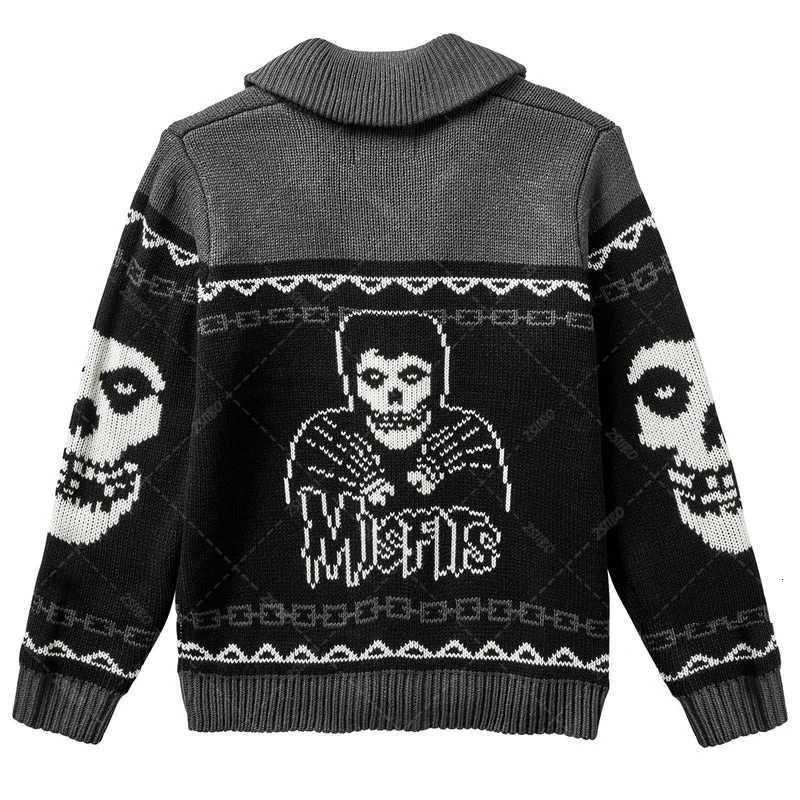 Fashion Fall/Winter y2k Portrait Printed Harajuku Sweater Fashion Men and Women Long Sleeves Coat Warm Gothic Ghost Pattern Sweaters Y251110
