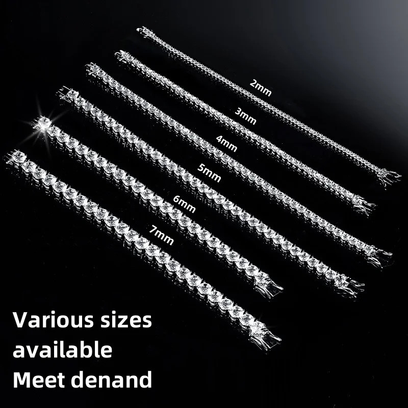Factory price 925 silver plated 18K gold 4A grade Zircon tennis bracelet for men and women fashion personality exquisite jewelry 250408