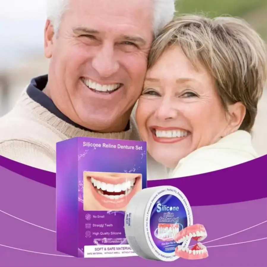 Premium silicone dental kit perfect for temporary orthodontic teeth and denture replacement with excellent comfort and comprehensiveness M250410