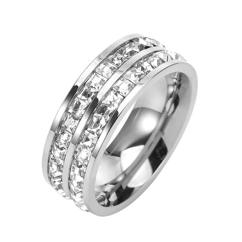 Luxury High-end Unisex Starry Sky Ring Single Double Circle Titanium Steel Non-fading Diamond-studded Couple Rings Hot Fashion Ring Sale Designer Ring
