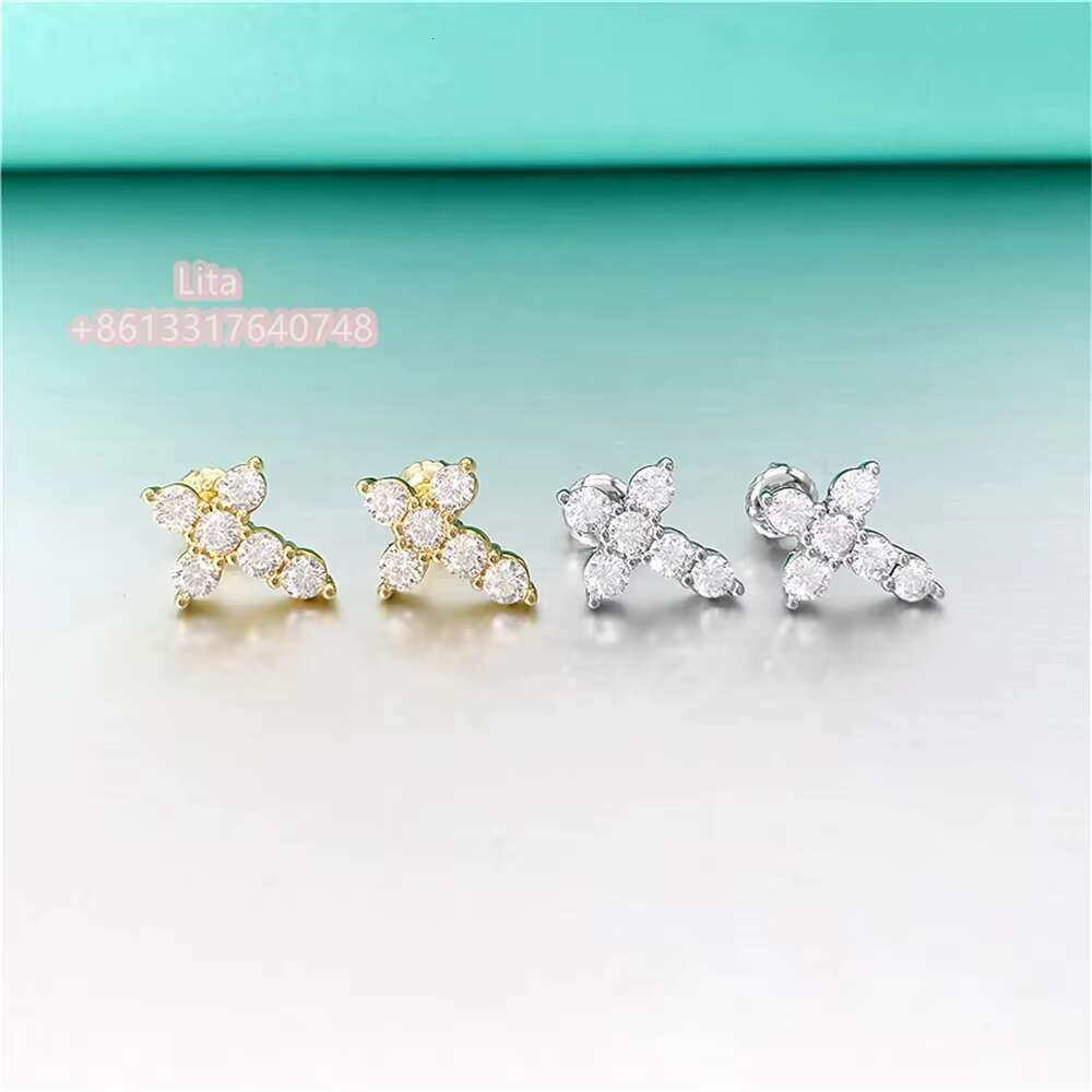 2021 New Trendy Stock Pass Diamond Tester Mens Moissanite Sterling Silver Cross Earrings