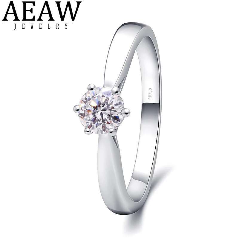 DE Color Round Excellent Cut 0.3ct Lab Grown Diamond Engagement Ring 14k White Gold Classic 6 Prong Ring NO IGI