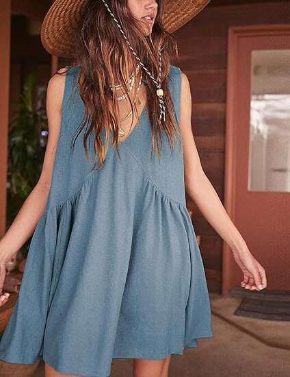 2024 European and American Foreign Trade Cross-Border Women's Fashion Amazon Shein V-Neck Sleeveless Ruched Tank Pocket Dress
