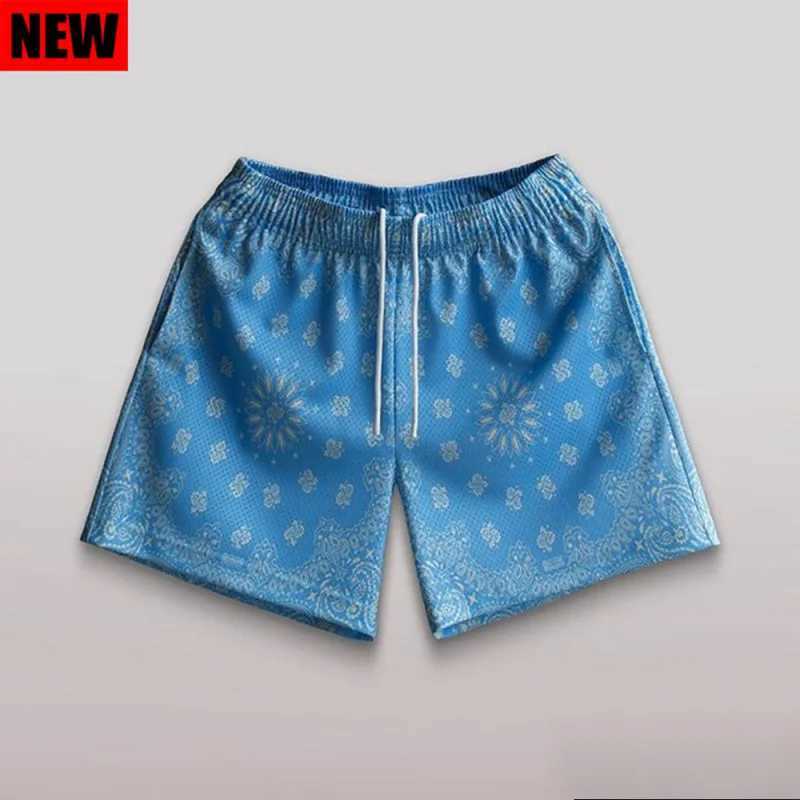 American style Paisley casual shorts mens fitness shorts quick drying breathable running basketball pants X250410