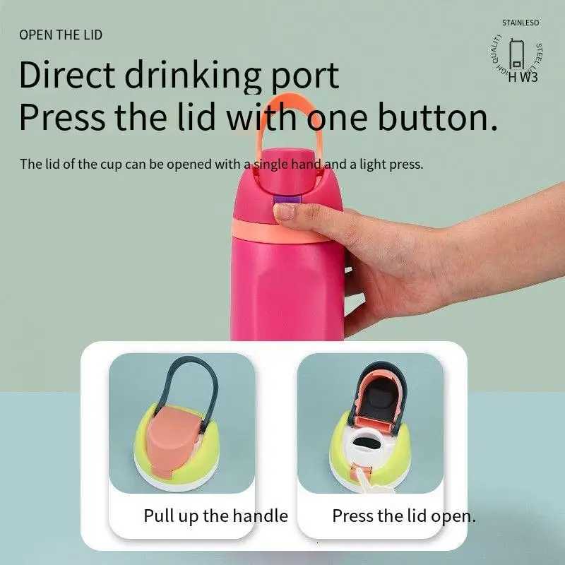 Fashionable cup Cross-border double-lid stainless steel thermos cup outdoor sports fruit cup with high value rope bouncing cup Y251110