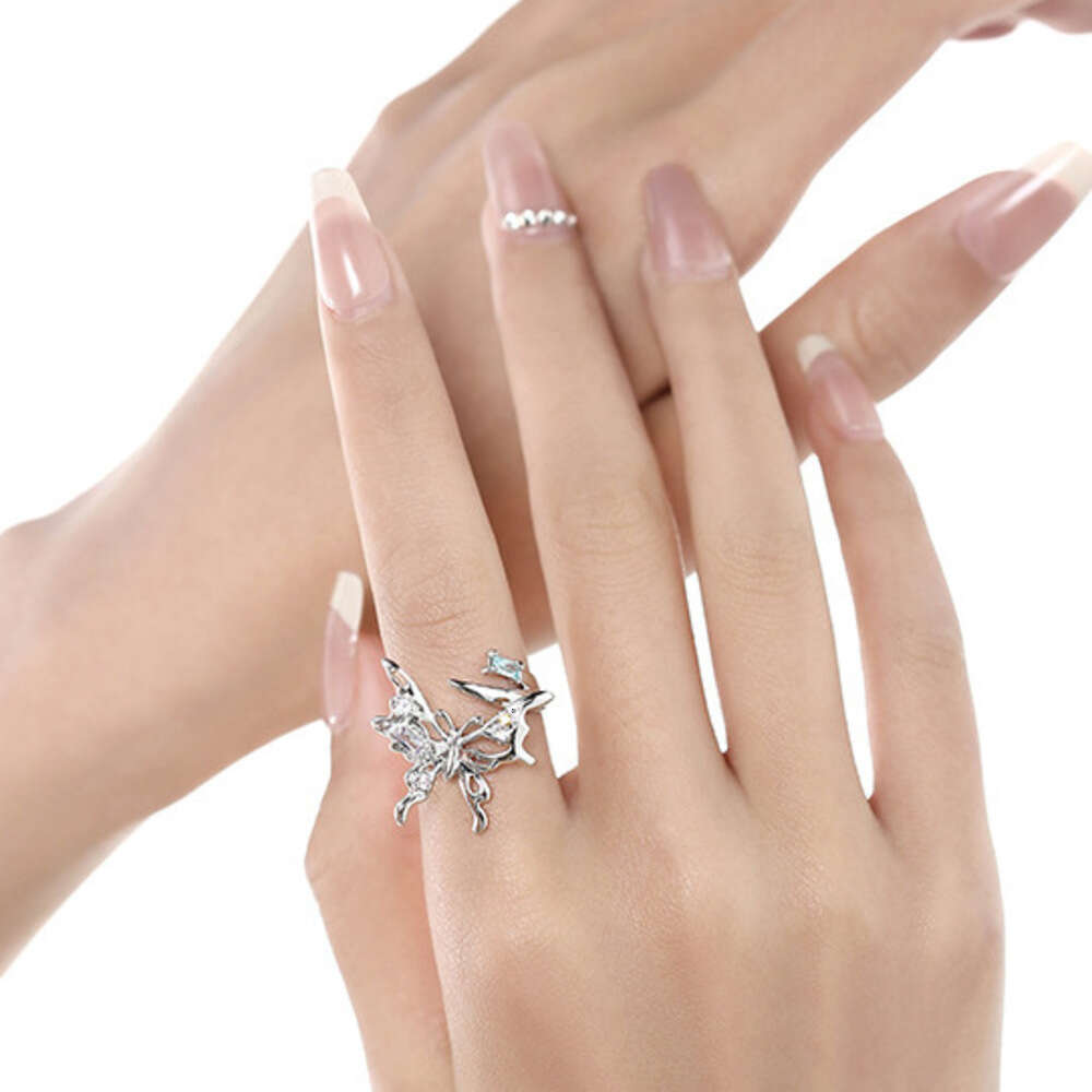 DHcollections Spring Summer New Butterfly Ring for Women, Cross-Border Niche Design, Elegant Versatile Index Finger Open Ring, Exquisite