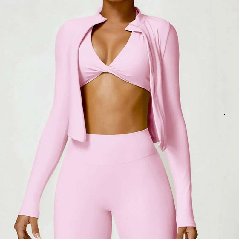 Women's Exercise Shirt Yoga Long Sleeve Top Zipper Jacket Gym Push Up Workout Tops Running Cycg Sportswear